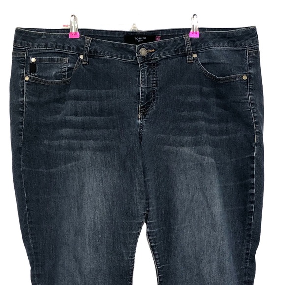 Torrid Denim Jeans Slim Boot Cut Worn Hem Plus 24 - Picture 3 of 11